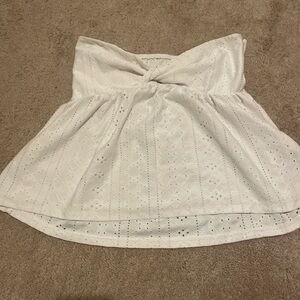 Elegant White Eyelet Skirt